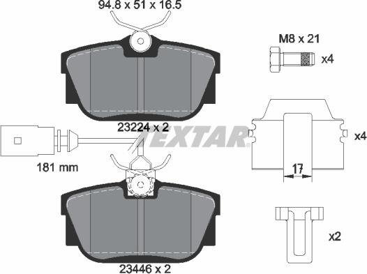 Textar 2344605 - Brake Pad Set, disc brake autospares.lv