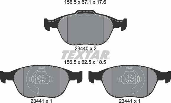 Textar 2344004 - Brake Pad Set, disc brake autospares.lv