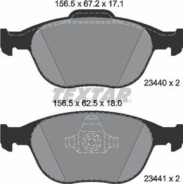 Textar 2344007 - Brake Pad Set, disc brake autospares.lv