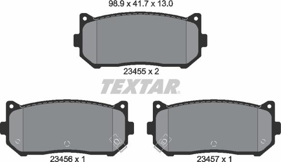 Textar 2345501 - Brake Pad Set, disc brake autospares.lv