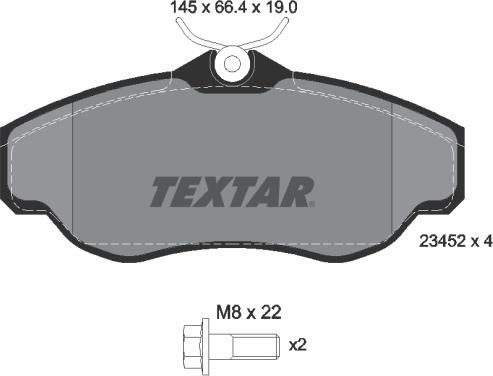 Textar 2345201 - Brake Pad Set, disc brake autospares.lv