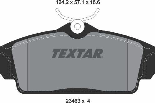 Textar 2346302 - Brake Pad Set, disc brake autospares.lv