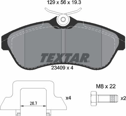 Textar 89015400 - Brake Set, disc brakes autospares.lv