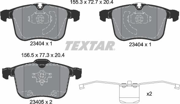 Textar 2340404 - Brake Pad Set, disc brake autospares.lv