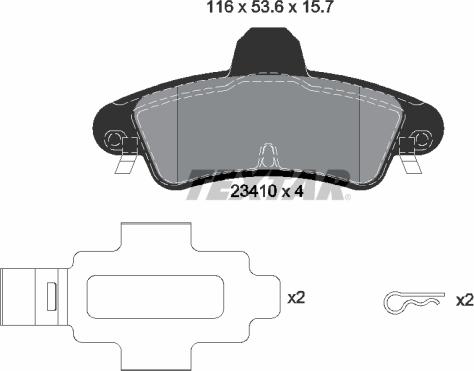 Textar 2341007 - Brake Pad Set, disc brake autospares.lv