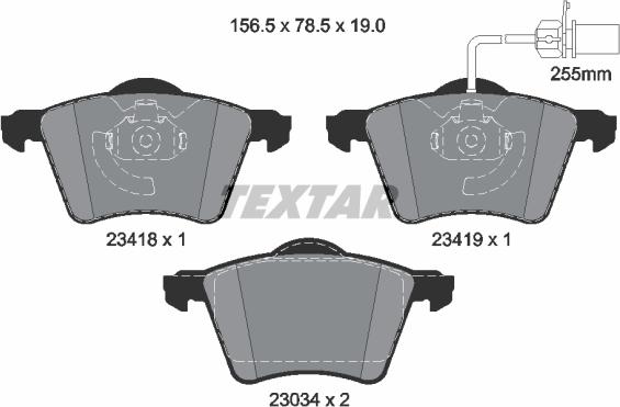 Textar 2341801 - Brake Pad Set, disc brake autospares.lv