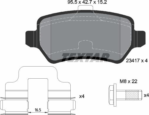 Textar 2341781 - Brake Pad Set, disc brake autospares.lv