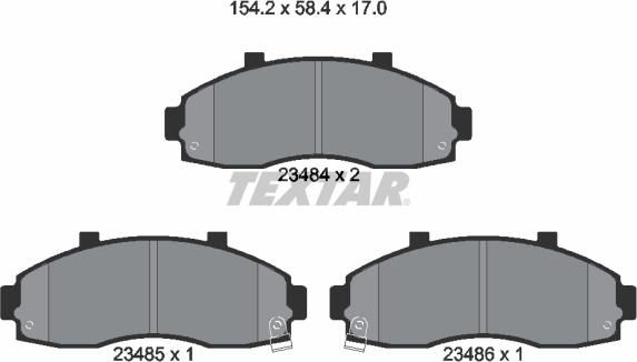 Textar 2348401 - Brake Pad Set, disc brake autospares.lv