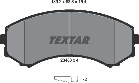 Textar 2348801 - Brake Pad Set, disc brake autospares.lv