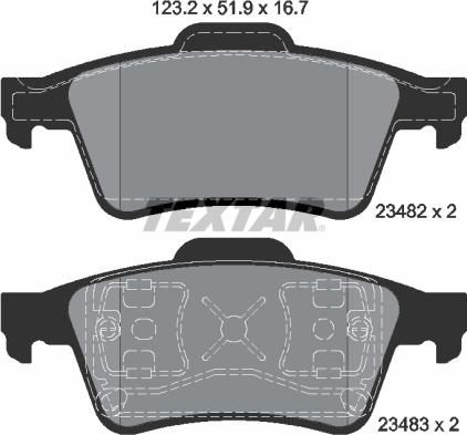 Textar 2348202 - Brake Pad Set, disc brake autospares.lv