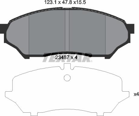 Textar 2348701 - Brake Pad Set, disc brake autospares.lv