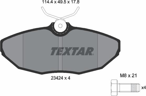Textar 2342401 - Brake Pad Set, disc brake autospares.lv