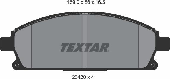 Textar 2342004 - Brake Pad Set, disc brake autospares.lv