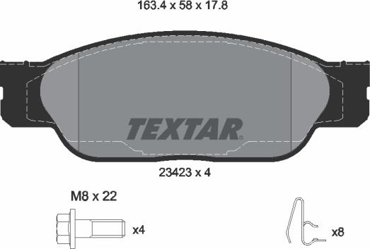 Textar 2342301 - Brake Pad Set, disc brake autospares.lv