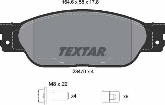 Textar 2347001 - Brake Pad Set, disc brake autospares.lv