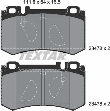 Textar 2347801 - Brake Pad Set, disc brake autospares.lv