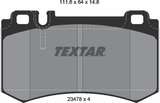 Textar 2347802 - Brake Pad Set, disc brake autospares.lv