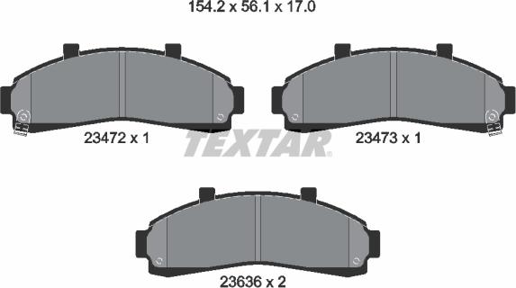 Textar 2347201 - Brake Pad Set, disc brake autospares.lv