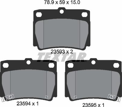 Textar 2359301 - Brake Pad Set, disc brake autospares.lv