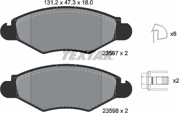 Textar 89016200 - Brake Set, disc brakes autospares.lv