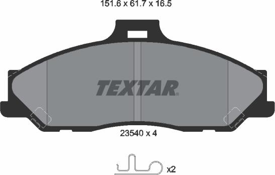 Textar 2354001 - Brake Pad Set, disc brake autospares.lv