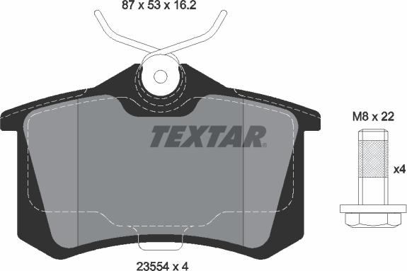 Textar 2355406 - Brake Pad Set, disc brake autospares.lv