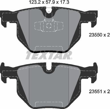 Textar 2355001 - Brake Pad Set, disc brake autospares.lv