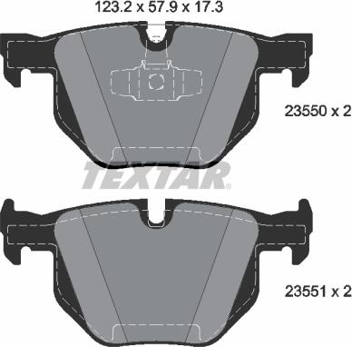 Textar 2355081 - Brake Pad Set, disc brake autospares.lv