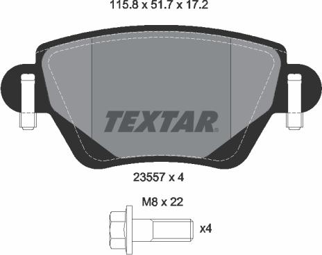 Textar 2355701 - Brake Pad Set, disc brake autospares.lv
