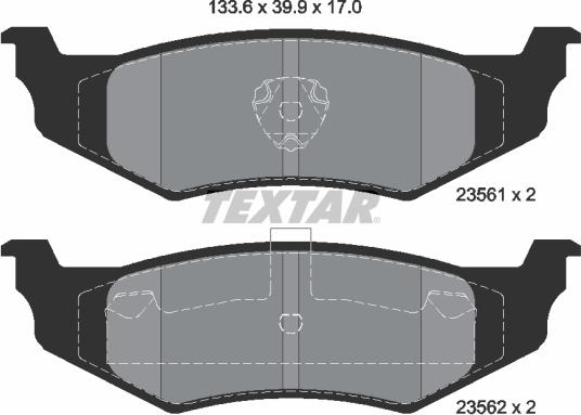 Textar 2356102 - Brake Pad Set, disc brake autospares.lv