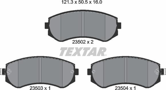 Textar 2350201 - Brake Pad Set, disc brake autospares.lv