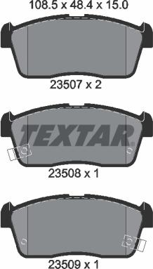 Textar 2350701 - Brake Pad Set, disc brake autospares.lv