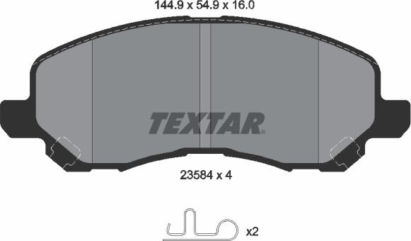 Textar 2358403 - Brake Pad Set, disc brake autospares.lv