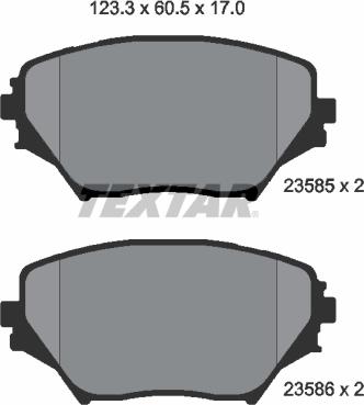 Textar 2358501 - Brake Pad Set, disc brake autospares.lv