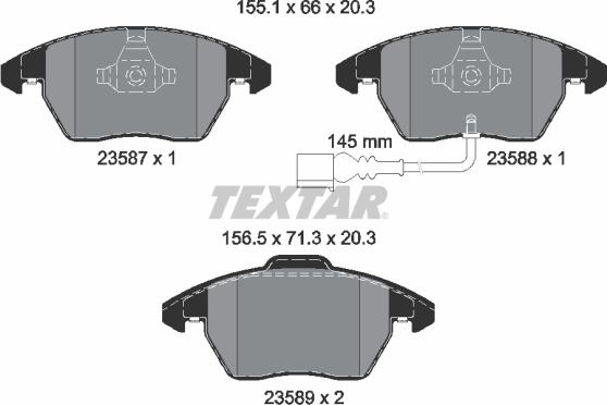 Textar 89016000 - Brake Set, disc brakes autospares.lv