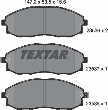 Textar 2353601 - Brake Pad Set, disc brake autospares.lv