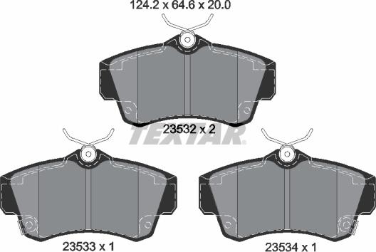 Textar 2353202 - Brake Pad Set, disc brake autospares.lv