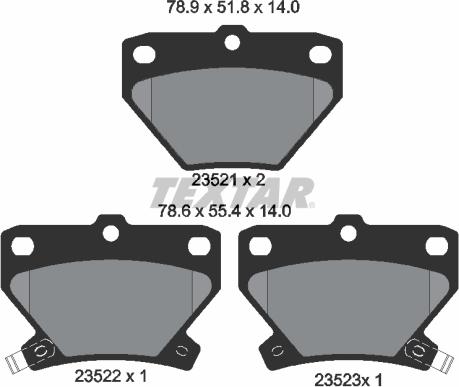 Textar 2352101 - Brake Pad Set, disc brake autospares.lv