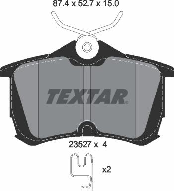 Textar 2352701 - Brake Pad Set, disc brake autospares.lv