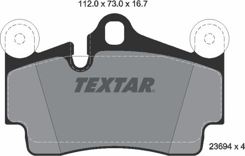 Textar 2369481 - Brake Pad Set, disc brake autospares.lv