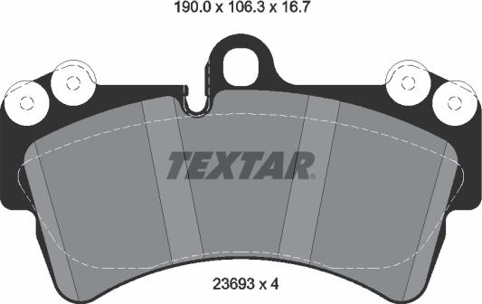 Textar 2369302 - Brake Pad Set, disc brake autospares.lv