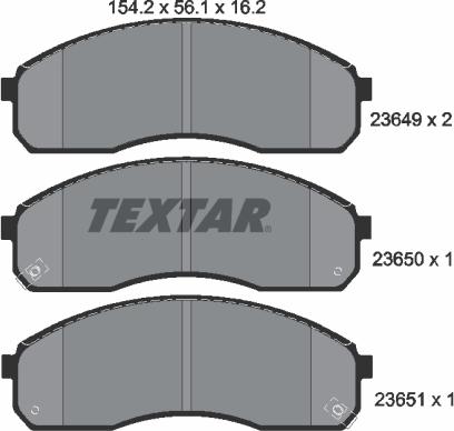 Textar 2364901 - Brake Pad Set, disc brake autospares.lv