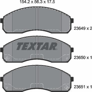 Textar 2364904 - Brake Pad Set, disc brake autospares.lv