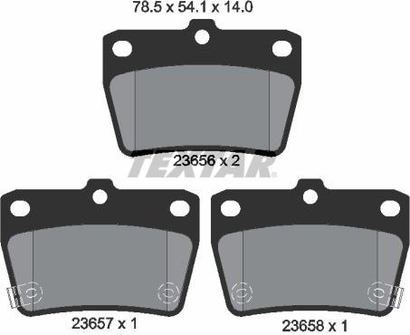 Textar 2365601 - Brake Pad Set, disc brake autospares.lv