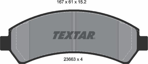 Textar 2366301 - Brake Pad Set, disc brake autospares.lv