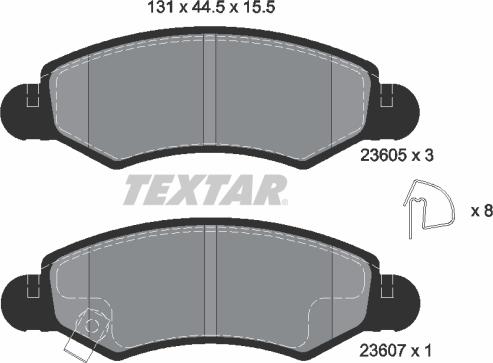 Textar 2360501 - Brake Pad Set, disc brake autospares.lv