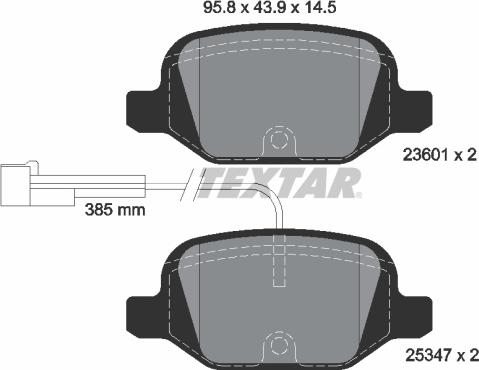 Textar 2360104 - Brake Pad Set, disc brake autospares.lv