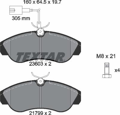 Textar 2360301 - Brake Pad Set, disc brake autospares.lv