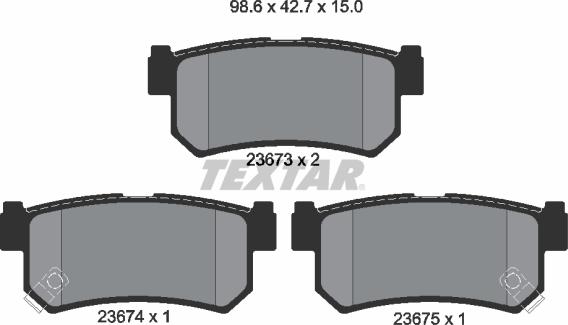 Textar 2367301 - Brake Pad Set, disc brake autospares.lv