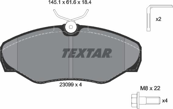 Textar 2309902 - Brake Pad Set, disc brake autospares.lv